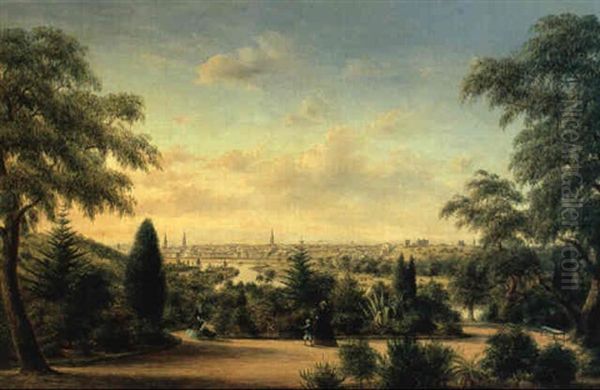 Melbourne From The Botanic Gardens Looking Across The Yarra... - view 1
