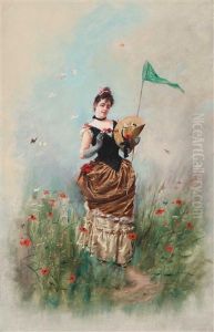 Chercher Des Papillons by Eugene Grivaz