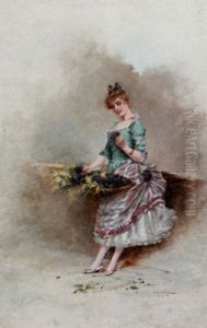 A Flower Girl by Eugene Grivaz