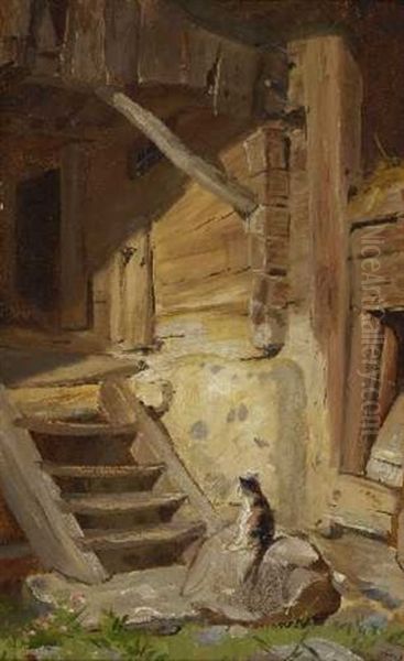 Katze Vor Dem Bauernhaus - view 1