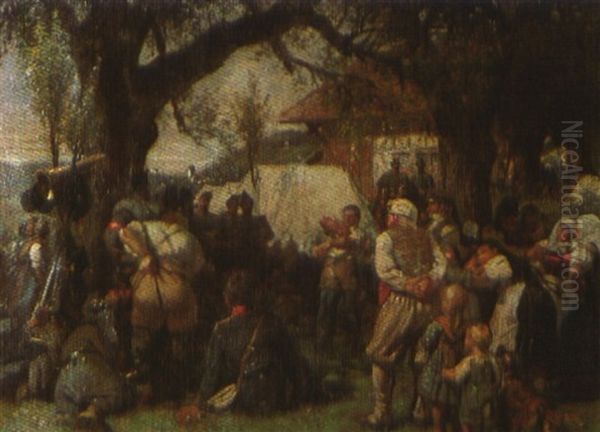 Bivuak Gesehen 1865 In Dorf Am Irchel. Truppenzusammenzug - view 1