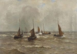 Segelboote In Kustennahe by German Grobe
