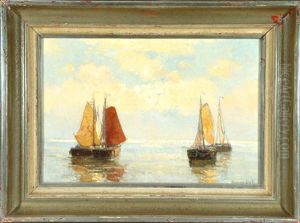 Segelboote Auf Ruhiger See by German Grobe
