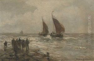 Anlandung Der Fischer by German Grobe