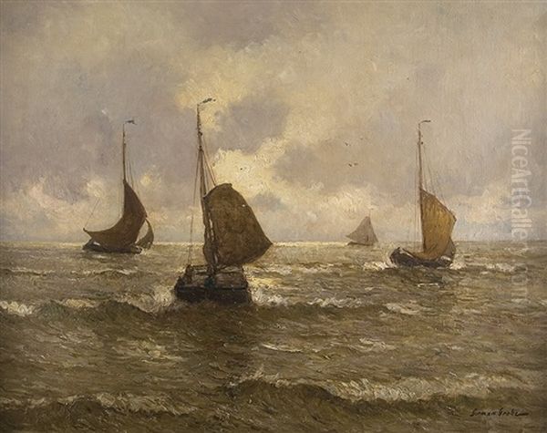 Fischerboote Auf Hoher See - view 1
