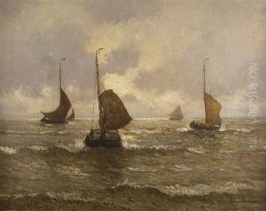 Fischerboote Auf Hoher See by German Grobe