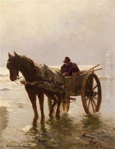 Fisher Carts On The Beach by German Grobe