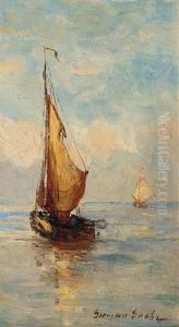 Fischerboote Am Strand Von Scheveningen by German Grobe