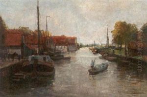 Ansicht Vom Alten Rhein In Katwijk by German Grobe