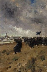 Fisherwomen Guiding In The Fleet
