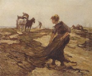 Netmenders In The Dunes by German Grobe