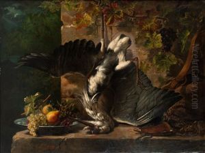 Stilleben Med Hager by Francois Frederic Grobon