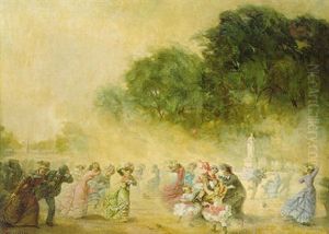 A Gust Of Wind by Francois Frederic Grobon