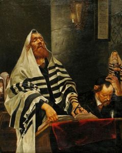 Worshipers In The Synagogue by Stanislav Grocholski