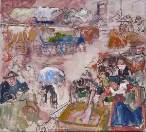 "skizze Zur Marktszene In Aichach" by Hermann Groeber