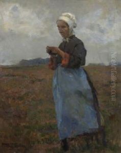 Strickende Frau Strickende Frau