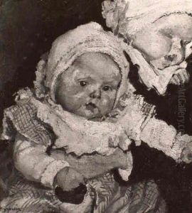 Sitzendes Und Schlafendes Baby by Hermann Groeber