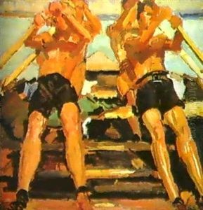 Die Kiesruderer Vom Chiemsee by Hermann Groeber