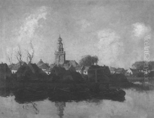 Moored Boats Near Village Shore - view 1