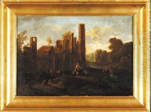 Scena Rodzajowa Na Tle Ruin by Pieter Anthonisz van Groenewegen