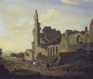 Paesaggio Con Rovine Ed Armenti