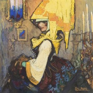 Medieval Woman In Yellow by Daniel Sayre Groesbeck