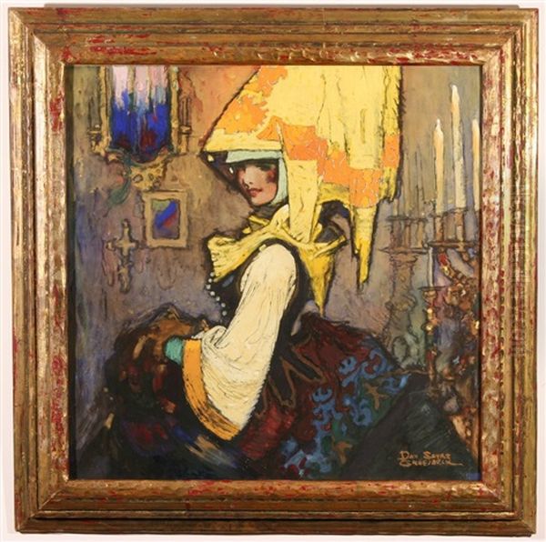 Medieval Woman In Yellow - view 1