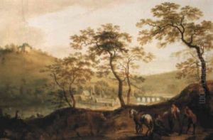 Kilcrenagh On A Hill At Healy's Bridge Near Blarney , River Lee, County Cork by Nathaniel Grogan the Elder