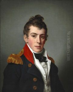 Portrait Of Naval Officer Louis De Coninck (1788-1840) by Friedrich Carl Groeger