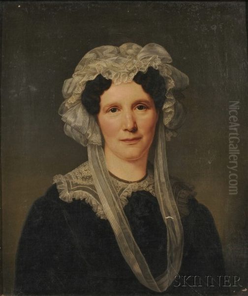 Woman In A Lace Cap And Collar - view 1