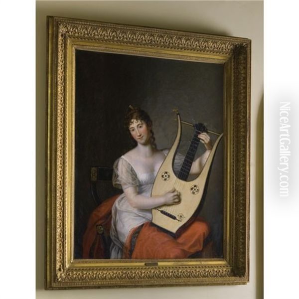 Portrait Of Federica Von Mecklenburg-strelitz, Duchess Of Cumberland And Queen Of Hanover, Seated Holding A Lyre - view 1
