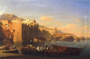 Algerischer Hafen Mit Einer Festung by Curt Victor Clemens Grolig