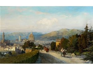 Blick Auf Florenz Von San Miniato Al Monte Aus by Theodor Groll