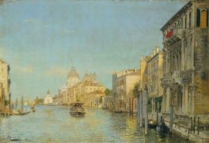 Auf Dem Canale Grande In Venedig by Theodor Groll