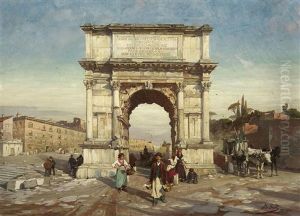 Titusbogen Im Forum Romanum In Rom by Theodor Groll