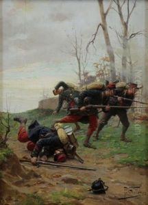 Battle Scene by Paul Louis Narcisse Grolleron