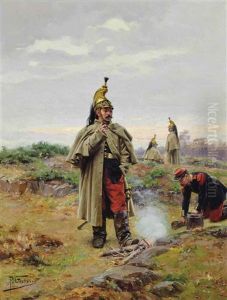 Dragoons Breaking From Battle by Paul Louis Narcisse Grolleron
