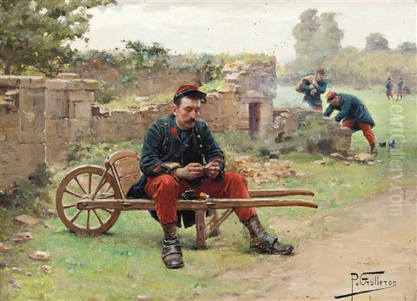 A Soldier Preparing A Cigarette - view 1