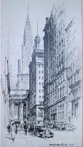 View Of Grand Central Station From Forty-third Street by Vernon Howe Bailey