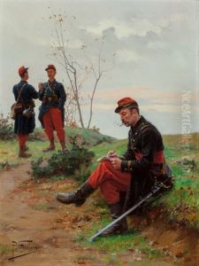 French Soldiers by Paul Louis Narcisse Grolleron