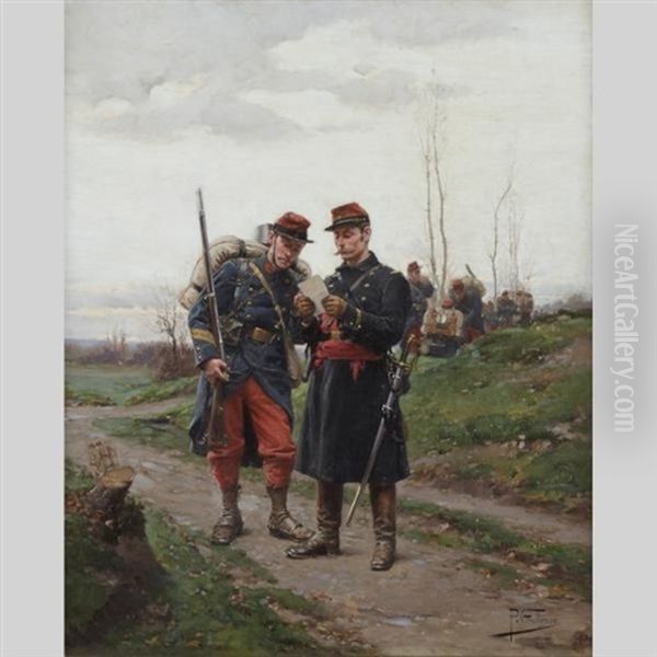 Infantry Soldiers Reading Directives - view 1