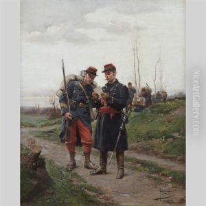 Infantry Soldiers Reading Directives by Paul Louis Narcisse Grolleron