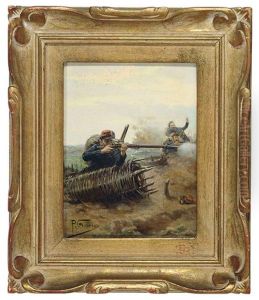 Soldiers At Battle by Paul Louis Narcisse Grolleron