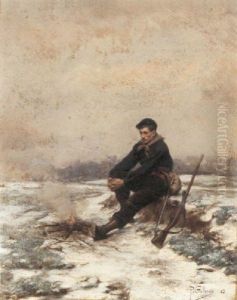 A Break From The Cold by Paul Louis Narcisse Grolleron