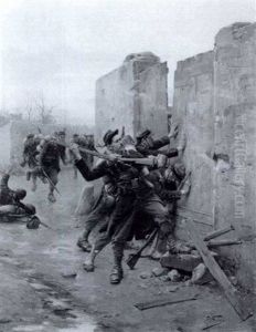 Storming A Fort During The Franco-prussian War by Paul Louis Narcisse Grolleron