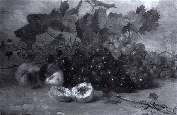 Still Life Of Grapes And Peaches - view 1
