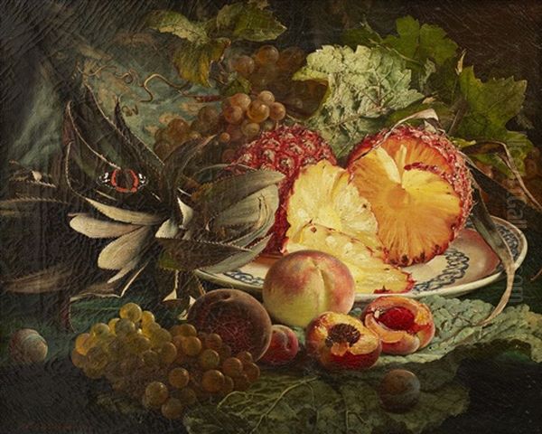 Stilleben Med Ananas Och Persikor - view 1