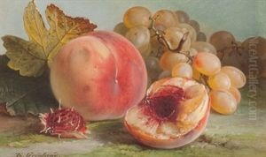 Still Life With Peaches by Theude Groenland