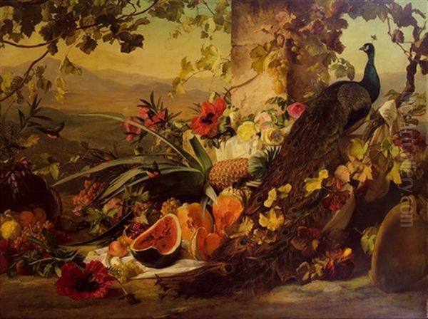 Stillleben Mit Obst Und Pfau - view 1