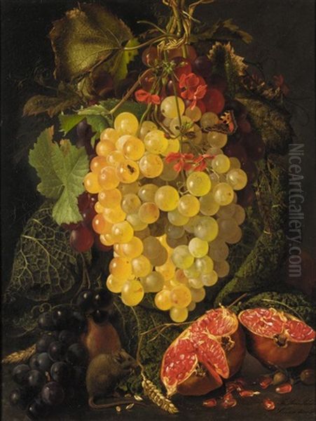 Still Life Of Fruit And A Field Mouse - view 1